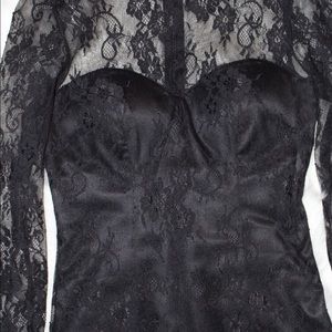 Bebe Black lace dress/ fancy long sleeve/ Bebe